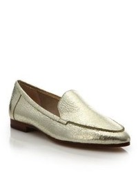 Kate Spade New York Carima Crackled Metallic Leather Loafers