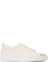 Lanvin Ivory Gold Leather Sneakers