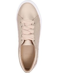 Tory Burch Marion Metallic Leather Low Top Trainers