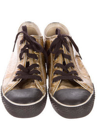 Thomas Wylde Metallic Lace Up Sneakers