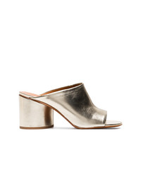 Clergerie Gold Caren 75 Leather Mules