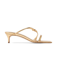 BY FA January Bow Detailed Metallic Leather Sandals