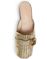 Gucci Marmont Metallic Mule Loafer Gold