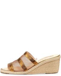 Sarah Jessica Parker Sjp By Suzi Mesh Espadrille Wedge Slide Bronze