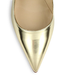 Manolo Blahnik Bb 90 Metallic Leather Pumps