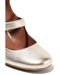 Tabitha Simmons Ginger Metallic Leather Pumps Gold
