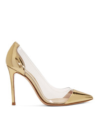 Gold Leather Pumps for Women | Lookastic