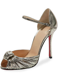 Christian Louboutin Marchavekel Knotted Dorsay Red Sole Pump Gold