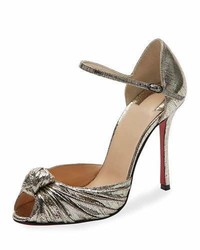Christian Louboutin Marchavekel Knotted Dorsay Red Sole Pump Gold
