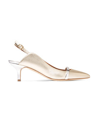 Malone Souliers Marion 45 Metallic Leather Slingback Pumps