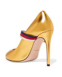 Gucci Med Metallic Leather Pumps