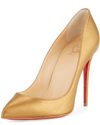 Christian Louboutin Pigalle Follies Leather 100mm Red Sole Pump Bronze