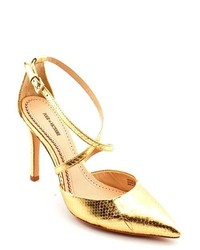 Pour La Victoire Cheyenne Gold Pumps Heels Shoes Newdisplay