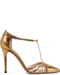 Sarah Jessica Parker Sjp By Carrie Metallic Leather Pumps Gold