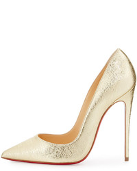 Christian Louboutin So Kate Metallic 120mm Red Sole Pump Gold