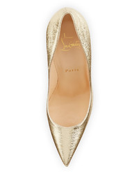 Christian Louboutin So Kate Metallic 120mm Red Sole Pump Gold