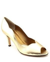 VANELi Pesky Gold Open Toe Pumps Heels Shoes