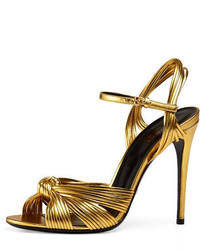 Gucci Allie Knotted Strappy Sandal Gold