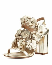 Tory Burch Blossom Leather 65mm Sandal Spark Gold