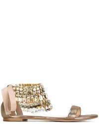 Casadei Beaded Ankle Strap Sandals