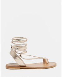 Asos Collection Foxy Leather Tie Leg Sandals