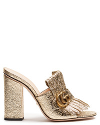 Gucci Marmont Fringed Leather Sandals