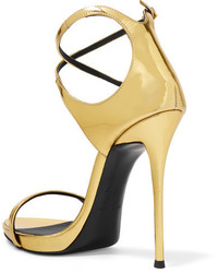 Giuseppe Zanotti Metallic Leather Sandals Gold