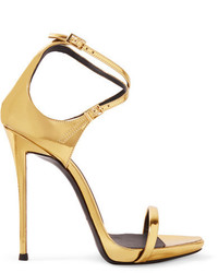 Giuseppe Zanotti Metallic Leather Sandals Gold