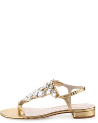 Kate Spade New York Fedra Jeweled Leather Sandal Old Gold