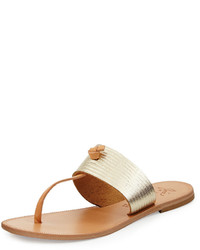 Joie Nice Knotted T Strap Sandal Platinum