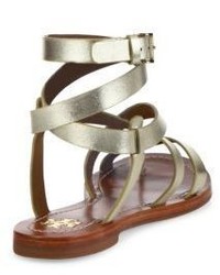 Tory Burch Patos Leather Wrap Sandals