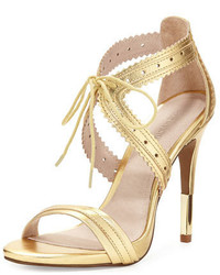 Pour La Victoire Shanna Crisscross Leather Sandal Gold