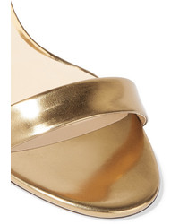Jimmy Choo Truce Metallic Leather Sandals Gold