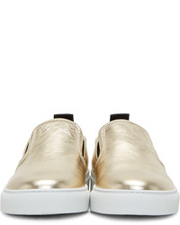 McQ Alexander Ueen Gold Metallic Chris Slip On Sneakers