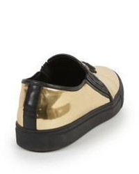 Balmain Tasseled Patent Leather Slip On Sneakers