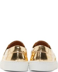 Woman By Common Projects Copper Metallic Slip On Sneakers