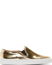 Woman By Common Projects Copper Metallic Slip On Sneakers