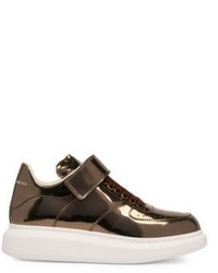 Alexander McQueen Ankle Strap Leather Platform Sneakers