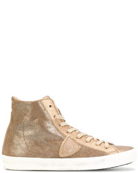 Philippe Model Lace Up Metallic Sneakers