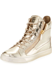 Giuseppe Zanotti Metallic Lace Up Dual Zip Sneaker