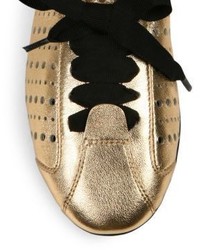Tod's Metallic Leather Ballet Sneakers