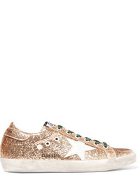 Golden Goose Deluxe Brand Super Star Distressed Glittered Leather Sneakers It39