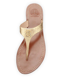 Tory Burch Cameron Metallic Thong Sandal Saharian Gold