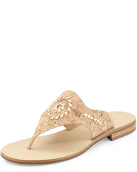 Jack Rogers Delia Whipstitch Thong Sandal Naturalgold