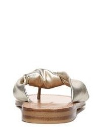 Diane von Furstenberg Etna Metallic Leather Thong Sandals