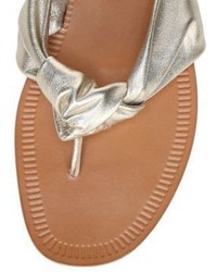 Diane von Furstenberg Etna Metallic Leather Thong Sandals
