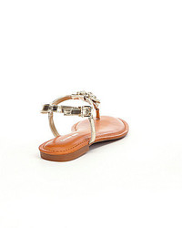 Gianni Bini Rocko Jeweled Alligator Sandals
