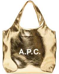 Gold Leather Tote Bag