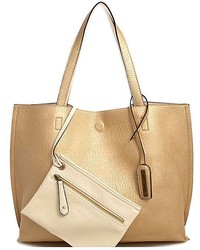 Bungalow 20 Reversible Leather Tote In Gold