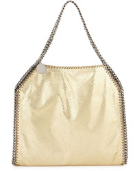 Stella McCartney Falabella Small Python Print Tote Bag Gold